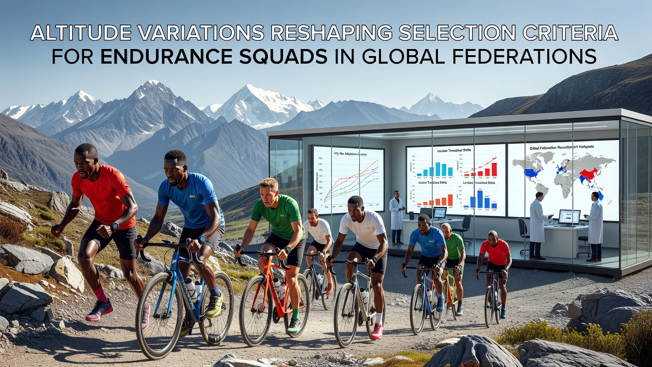 Endurance athletes training at high elevation with specialized monitoring equipment