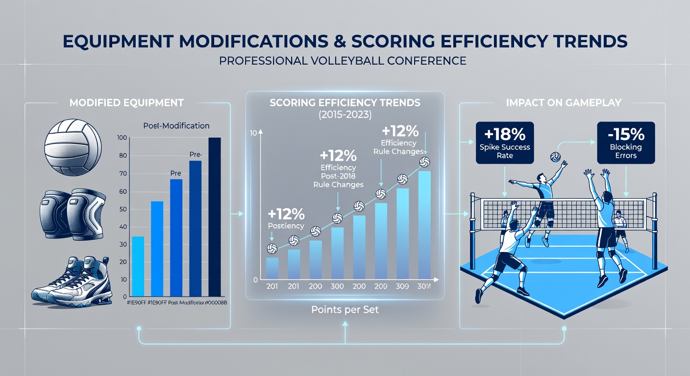 Volleyball conference match highlighting equipment effects on player performance
