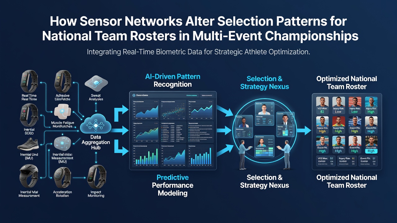 Coaches reviewing sensor network dashboards to finalize national team selections